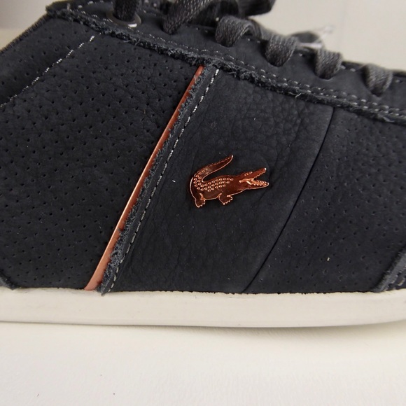 Lacoste Shoes | Lacoste Seforra Nubuck Leather Sneaker Rose Gold | Color: Blue/Gray | Size: 7.5 | Daisysden's Closet